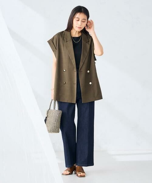 a.v.v / アー・ヴェ・ヴェ テーラードジャケット | 【ストレッチ/洗える】フレンチスリーブジレジャケット | 詳細21