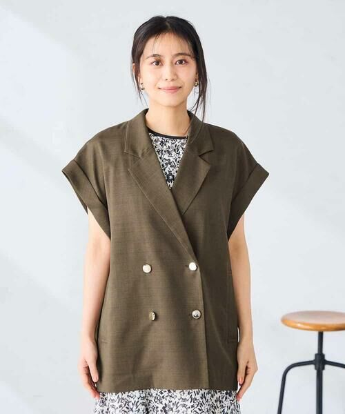 a.v.v / アー・ヴェ・ヴェ テーラードジャケット | 【ストレッチ/洗える】フレンチスリーブジレジャケット | 詳細23