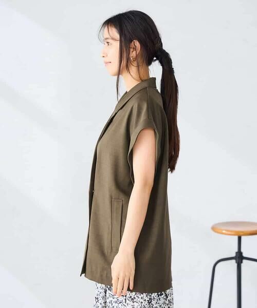 a.v.v / アー・ヴェ・ヴェ テーラードジャケット | 【ストレッチ/洗える】フレンチスリーブジレジャケット | 詳細24