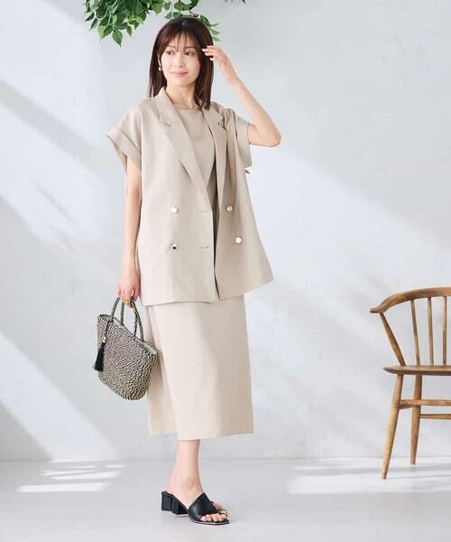 a.v.v / アー・ヴェ・ヴェ テーラードジャケット | 【ストレッチ/洗える】フレンチスリーブジレジャケット | 詳細6