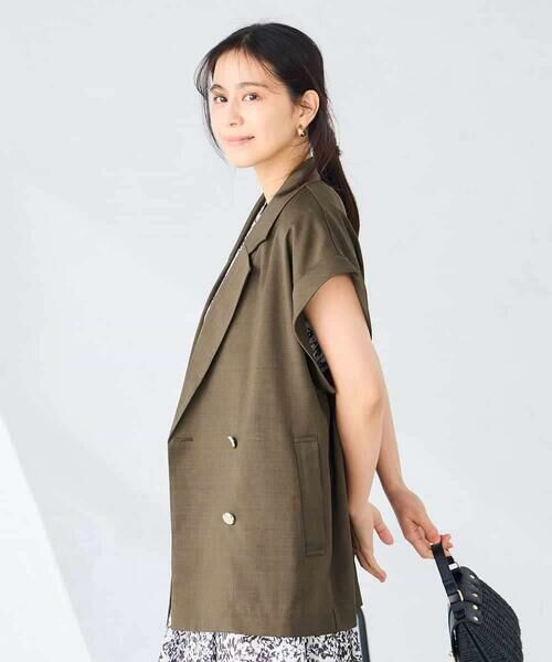 a.v.v / アー・ヴェ・ヴェ テーラードジャケット | 【ストレッチ/洗える】フレンチスリーブジレジャケット | 詳細7