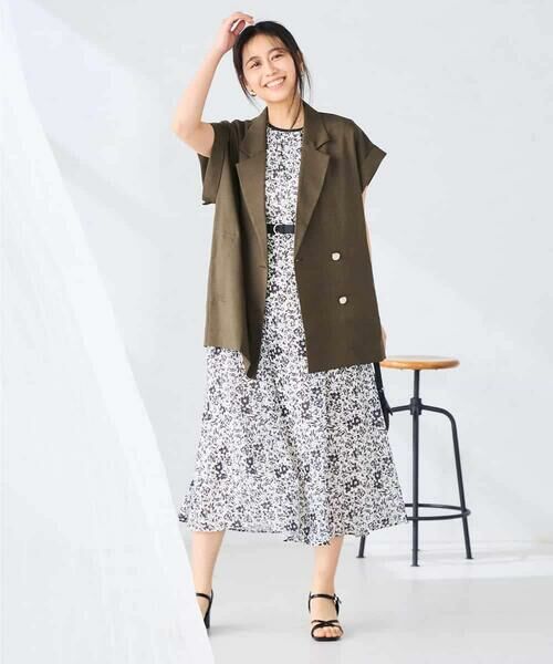 a.v.v / アー・ヴェ・ヴェ テーラードジャケット | 【ストレッチ/洗える】フレンチスリーブジレジャケット | 詳細9