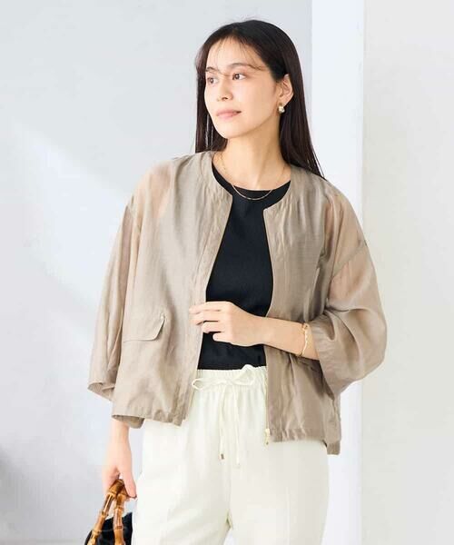 a.v.v / アー・ヴェ・ヴェ ノーカラージャケット | ノーカラーシアーブルゾン | 詳細1