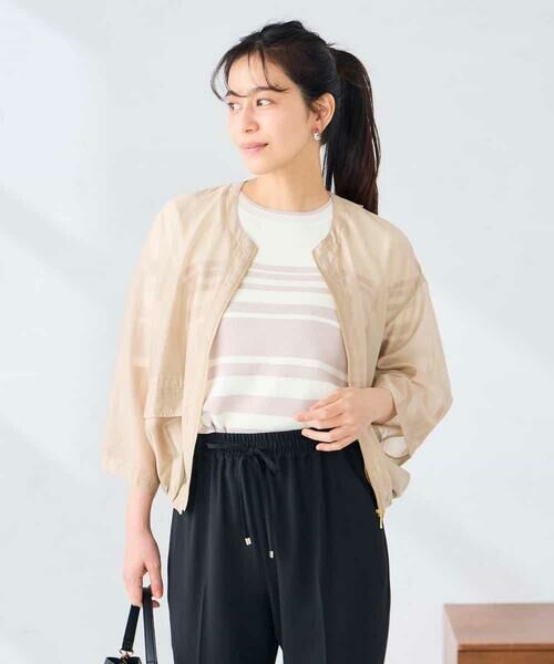 a.v.v / アー・ヴェ・ヴェ ノーカラージャケット | ノーカラーシアーブルゾン | 詳細10