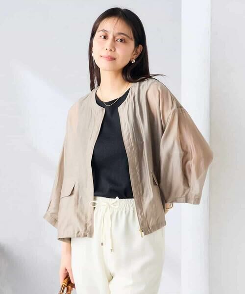 a.v.v / アー・ヴェ・ヴェ ノーカラージャケット | ノーカラーシアーブルゾン | 詳細2