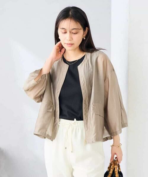 a.v.v / アー・ヴェ・ヴェ ノーカラージャケット | ノーカラーシアーブルゾン | 詳細3