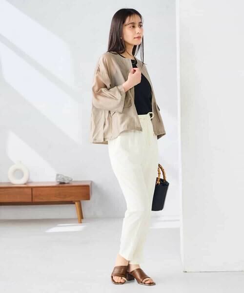 a.v.v / アー・ヴェ・ヴェ ノーカラージャケット | ノーカラーシアーブルゾン | 詳細8