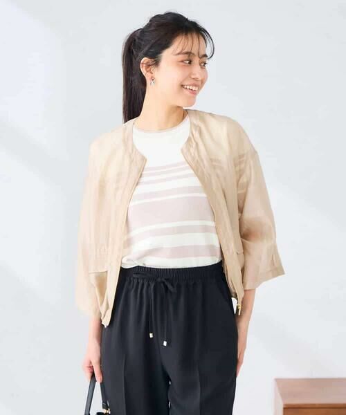 a.v.v / アー・ヴェ・ヴェ ノーカラージャケット | ノーカラーシアーブルゾン | 詳細9