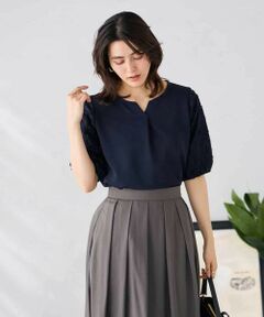 a.v.v / アー・ヴェ・ヴェ カットソー | レースジャガードスリーブトップス