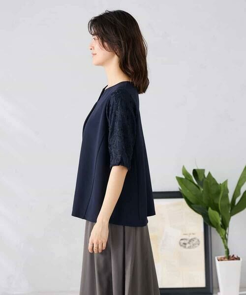 a.v.v / アー・ヴェ・ヴェ カットソー | レースジャガードスリーブトップス | 詳細17