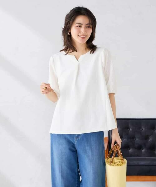 a.v.v / アー・ヴェ・ヴェ カットソー | レースジャガードスリーブトップス | 詳細6