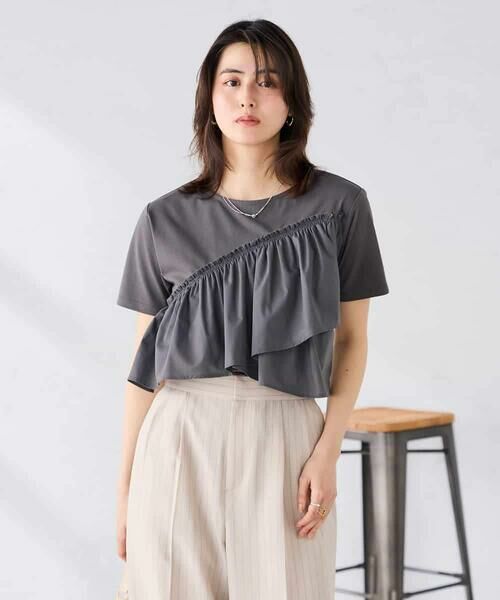 a.v.v / アー・ヴェ・ヴェ カットソー | フリルドッキングTシャツ | 詳細9