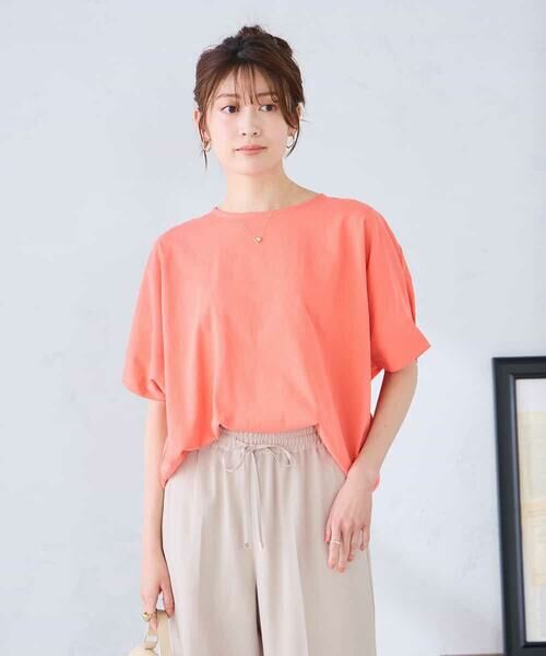 a.v.v / アー・ヴェ・ヴェ カットソー | 【コットン 100%】タックドルマンスリーブカットソー（オレンジ）