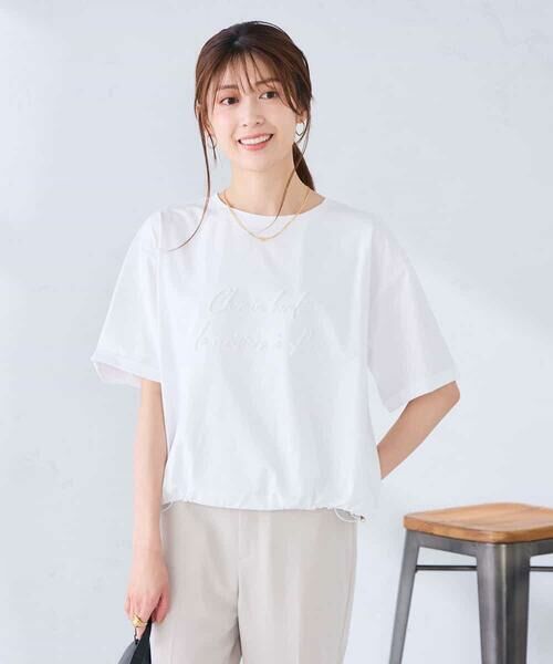 a.v.v / アー・ヴェ・ヴェ カットソー | 裾ドロストロゴTシャツ | 詳細8