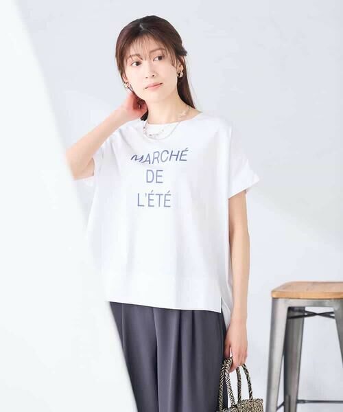 a.v.v / アー・ヴェ・ヴェ カットソー | ゆるプリントTシャツ（ホワイト（ロゴ））