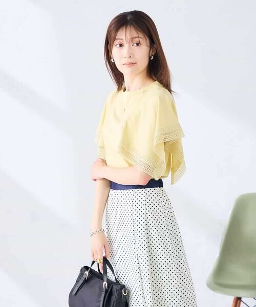 a.v.v / アー・ヴェ・ヴェ カットソー | 【接触冷感/UVカット】ハンカチスリーブトップス（ライトイエロー）