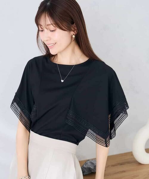 a.v.v / アー・ヴェ・ヴェ カットソー | 【接触冷感/UVカット】ハンカチスリーブトップス（ブラック）