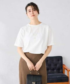 a.v.v / アー・ヴェ・ヴェ カットソー | 【接触冷感/UVカット/コットン100%/WEB限定】ロールアップハーフスリーブTシャツ