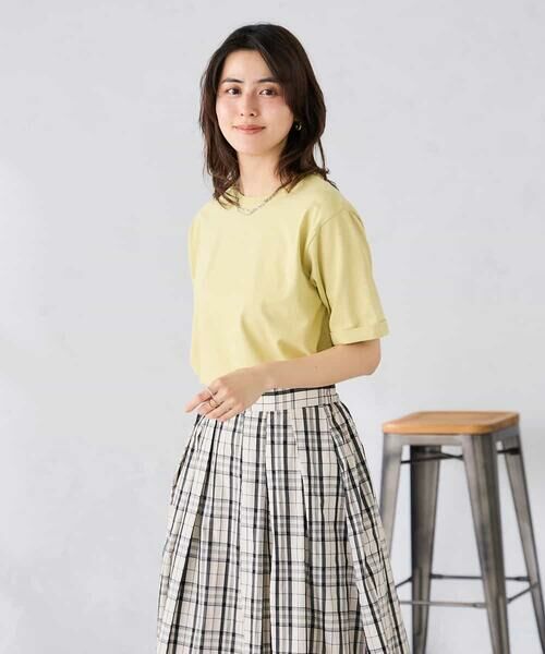 a.v.v / アー・ヴェ・ヴェ カットソー | 【接触冷感/UVカット/コットン100%/WEB限定】ロールアップハーフスリーブTシャツ | 詳細3