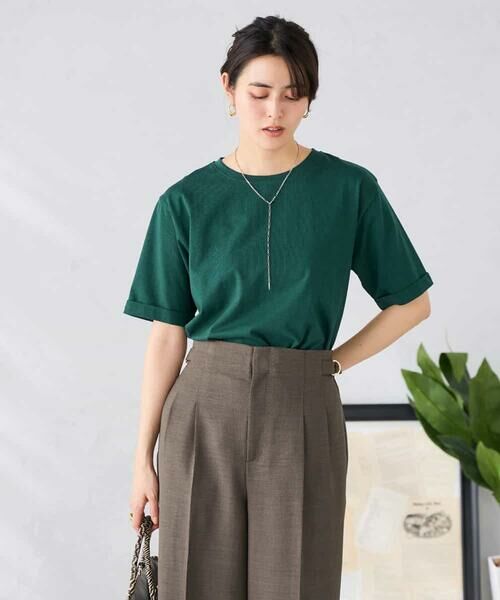 a.v.v / アー・ヴェ・ヴェ カットソー | 【接触冷感/UVカット/コットン100%/WEB限定】ロールアップハーフスリーブTシャツ | 詳細9