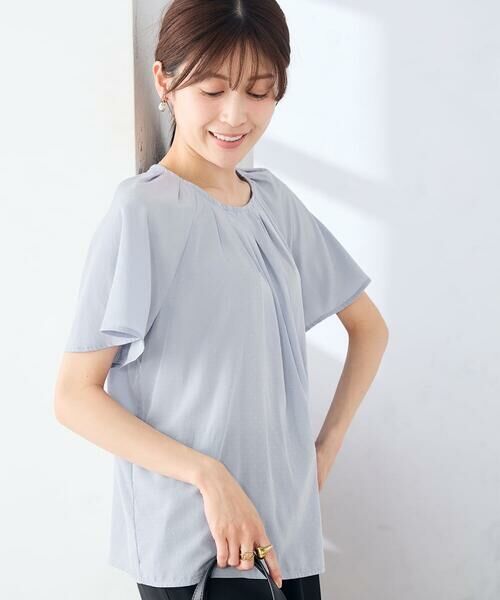 a.v.v / アー・ヴェ・ヴェ シャツ・ブラウス | 【洗える】ドビードットフレアスリーブブラウス | 詳細1