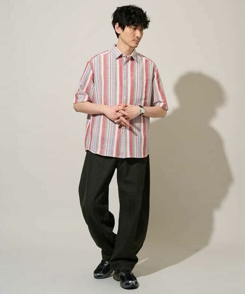 a.v.v / アー・ヴェ・ヴェ シャツ・ブラウス | 【洗濯機で洗える】マルチストライプワイドシルエットシャツ | 詳細1