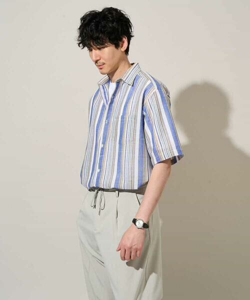 a.v.v / アー・ヴェ・ヴェ シャツ・ブラウス | 【洗濯機で洗える】マルチストライプワイドシルエットシャツ | 詳細11