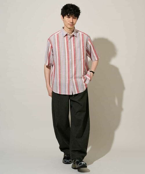 a.v.v / アー・ヴェ・ヴェ シャツ・ブラウス | 【洗濯機で洗える】マルチストライプワイドシルエットシャツ | 詳細2