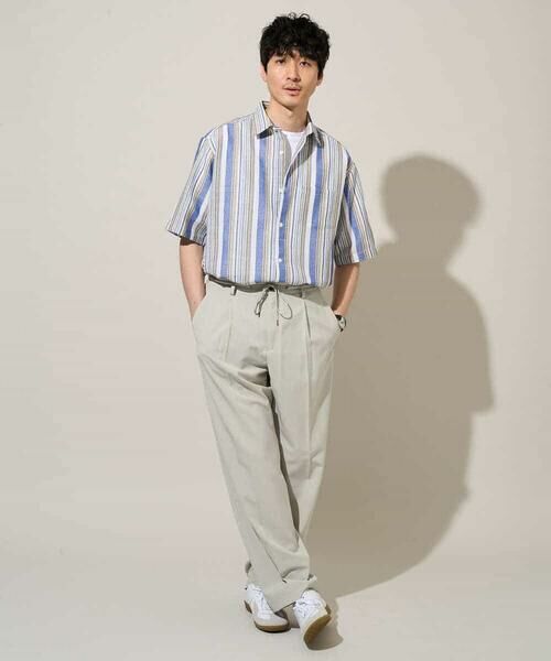 a.v.v / アー・ヴェ・ヴェ シャツ・ブラウス | 【洗濯機で洗える】マルチストライプワイドシルエットシャツ | 詳細4