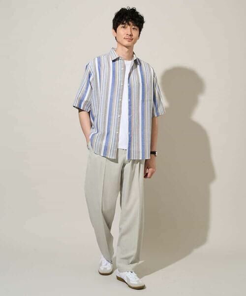 a.v.v / アー・ヴェ・ヴェ シャツ・ブラウス | 【洗濯機で洗える】マルチストライプワイドシルエットシャツ | 詳細5