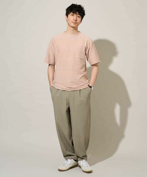 a.v.v / アー・ヴェ・ヴェ カットソー | 【イージーケア/洗濯機で洗える】タックメランジセミワイドシルエットクルーネックカットソー | 詳細1