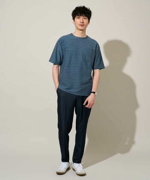 a.v.v / アー・ヴェ・ヴェ カットソー | 【イージーケア/洗濯機で洗える】タックメランジセミワイドシルエットクルーネックカットソー | 詳細4