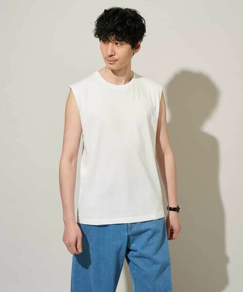 a.v.v / アー・ヴェ・ヴェ カットソー | 【接触冷感】ノースリーブカットソー(ホワイト)