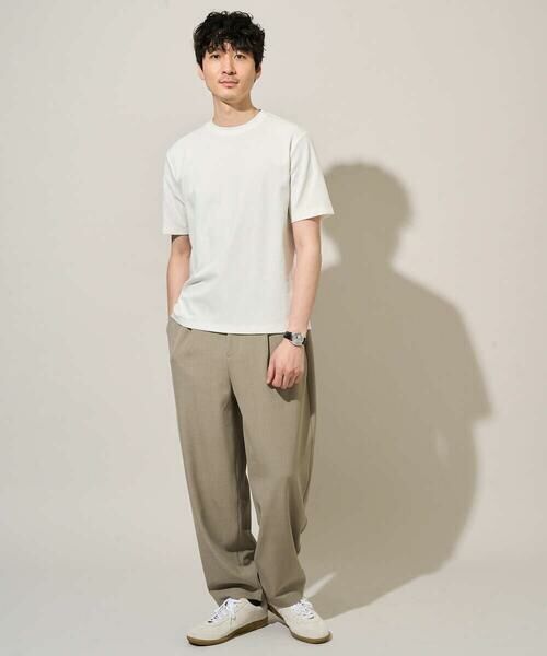 a.v.v / アー・ヴェ・ヴェ カットソー | 【イージーケア/洗濯機で洗える/接触冷感/毛玉になりにくい】ワイドハニカムジャカードクルーネックスマートＴシャツ | 詳細1