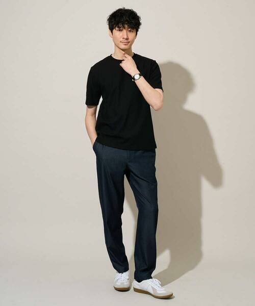 a.v.v / アー・ヴェ・ヴェ カットソー | 【イージーケア/洗濯機で洗える/接触冷感/毛玉になりにくい】ワイドハニカムジャカードクルーネックスマートＴシャツ | 詳細4