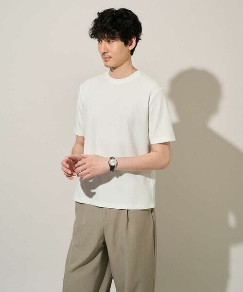 a.v.v / アー・ヴェ・ヴェ カットソー | 【イージーケア/洗濯機で洗える/接触冷感/毛玉になりにくい】ワイドハニカムジャカードクルーネックスマートＴシャツ | 詳細5