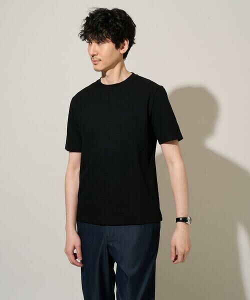 a.v.v / アー・ヴェ・ヴェ カットソー | 【イージーケア/洗濯機で洗える/接触冷感/毛玉になりにくい】ワイドハニカムジャカードクルーネックスマートＴシャツ | 詳細6