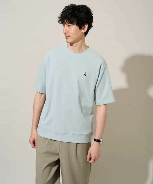 a.v.v / アー・ヴェ・ヴェ カットソー | 【イージーケア/洗濯機で洗える/接触冷感/毛玉になりにくい】ライトアゼ１ポイントシシュウスウェットＴ（ライトグリーン）