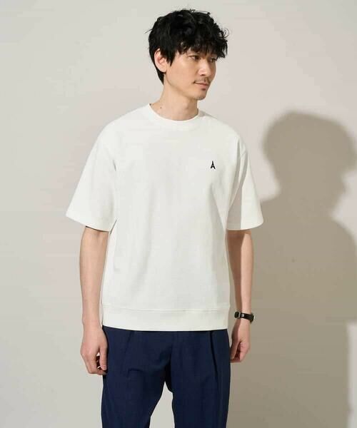 a.v.v / アー・ヴェ・ヴェ カットソー | 【イージーケア/洗濯機で洗える/接触冷感/毛玉になりにくい】ライトアゼ１ポイントシシュウスウェットＴ（ホワイト）