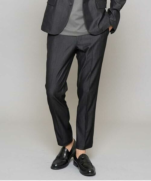 a.v.v / アー・ヴェ・ヴェ その他パンツ | 【イージーケア/接触冷感】デニムライクストレッチアンクルスマートスラックス（ダークグレー）