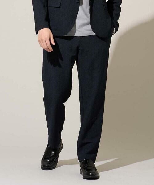 a.v.v / アー・ヴェ・ヴェ その他パンツ | 【イージーケア/洗濯機で洗える] シアサッカーセミルーズパンツ（ネイビー）