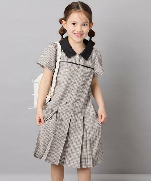 a.v.v / アー・ヴェ・ヴェ ロング・マキシ丈ワンピース | [130-160]タックプリーツ襟付きワンピース | 詳細1