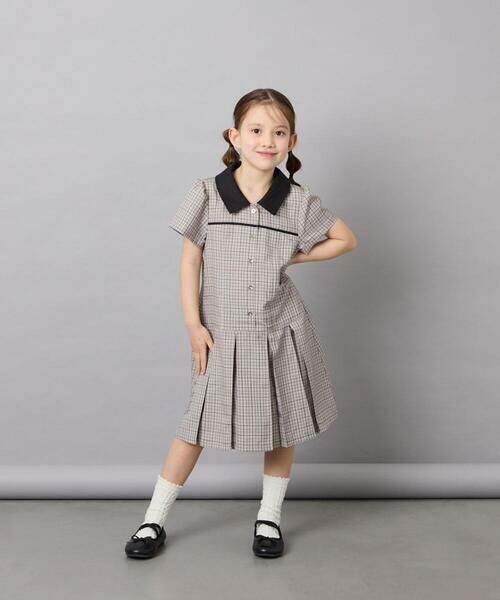 a.v.v / アー・ヴェ・ヴェ ロング・マキシ丈ワンピース | [130-160]タックプリーツ襟付きワンピース | 詳細3