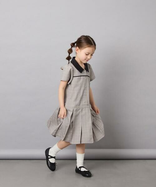 a.v.v / アー・ヴェ・ヴェ ロング・マキシ丈ワンピース | [130-160]タックプリーツ襟付きワンピース | 詳細4