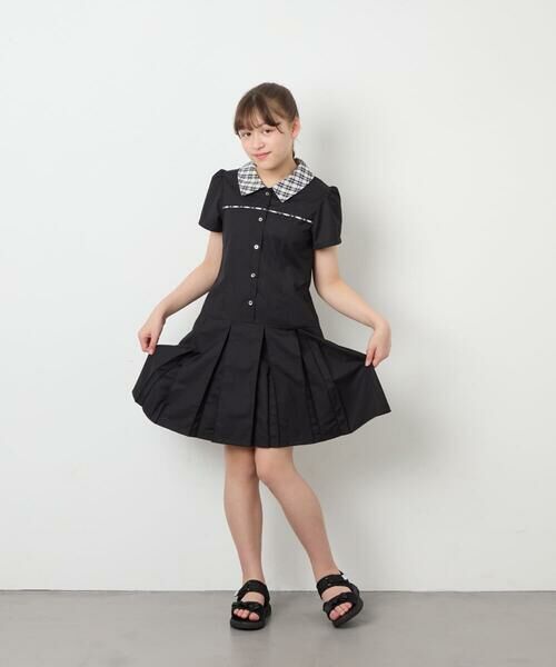 a.v.v / アー・ヴェ・ヴェ ロング・マキシ丈ワンピース | [130-160]タックプリーツ襟付きワンピース | 詳細17