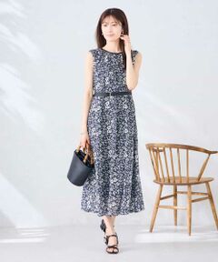 a.v.v / アー・ヴェ・ヴェ ロング・マキシ丈ワンピース | 【洗える】フラワープリントギャザーノースリーブワンピース