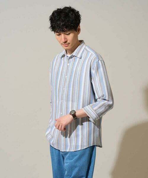 a.v.v / アー・ヴェ・ヴェ シャツ・ブラウス | 【洗濯機で洗える】カラーストライプシチブソデシャツ | 詳細1