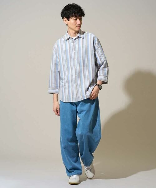 a.v.v / アー・ヴェ・ヴェ シャツ・ブラウス | 【洗濯機で洗える】カラーストライプシチブソデシャツ | 詳細10