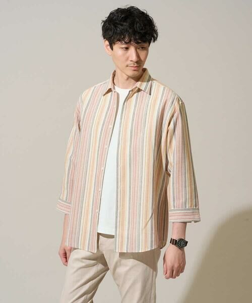 a.v.v / アー・ヴェ・ヴェ シャツ・ブラウス | 【洗濯機で洗える】カラーストライプシチブソデシャツ | 詳細15