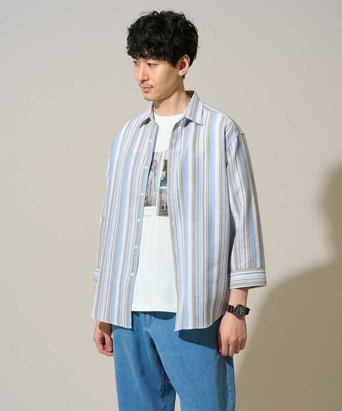 a.v.v / アー・ヴェ・ヴェ シャツ・ブラウス | 【洗濯機で洗える】カラーストライプシチブソデシャツ | 詳細18